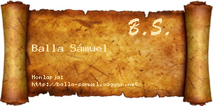 Balla Sámuel névjegykártya